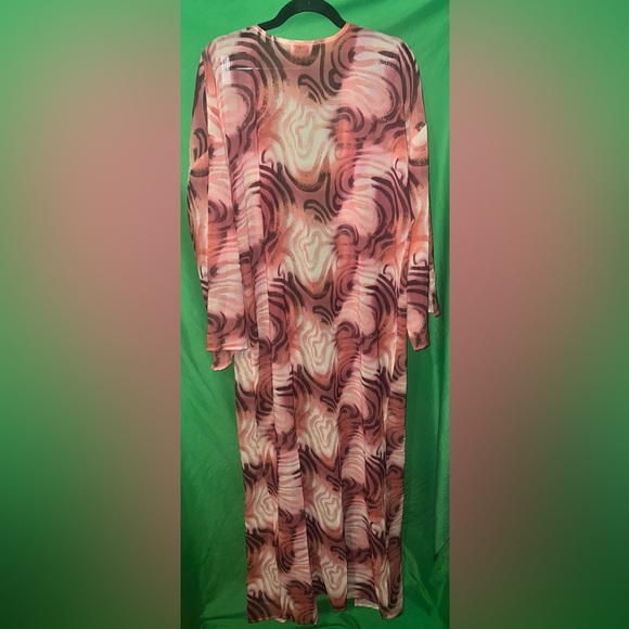NWOT ICON Swim Bikini Sheer Swirl Pattern Kimono Cover Up size Medium - Picture 2 of 4